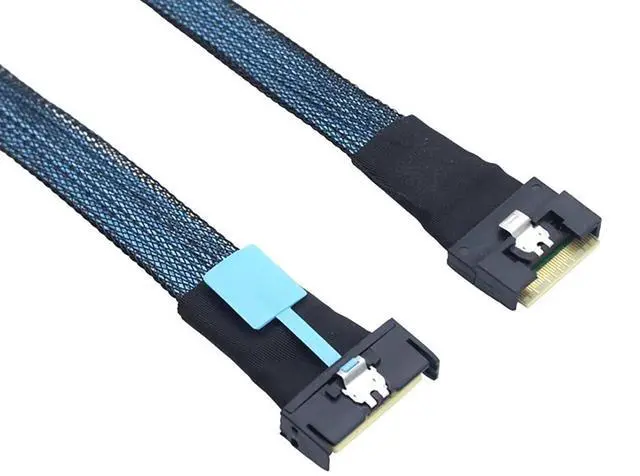 Main image of PCIE MCIO 5.0 8I to Slimline SAS 4.0 SFF-8654 8i Cable 74P Male to Male Adpter Anti-Sliding Insert (19.69in)