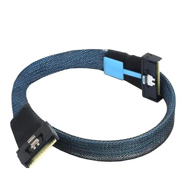 Alt view image 4 of 5 - PCIE MCIO 5.0 8I to Slimline SAS 4.0 SFF-8654 8i Cable 74P Male to Male Adpter Anti-Sliding Insert (19.69in)