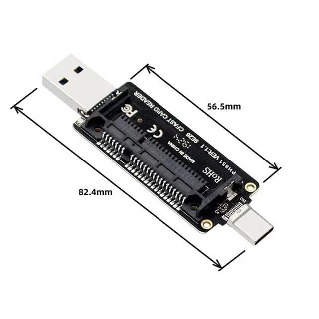 Alt view image 3 of 7 - Type-C USB-C USB3.0 to CFast 2.0 Card Adapter PCBA CFast Card Reader for Desktop Laptop