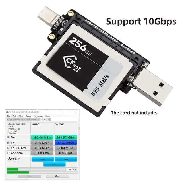 Alt view image 5 of 7 - Type-C USB-C USB3.0 to CFast 2.0 Card Adapter PCBA CFast Card Reader for Desktop Laptop