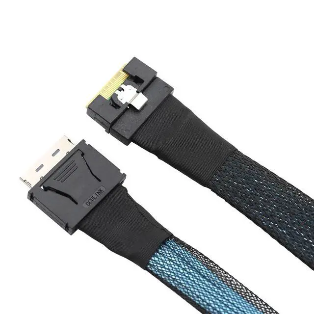 Alt view image 5 of 7 - PCIe Gen4 SlimSAS 8654 8i to Oculink 8611 8i Internal Server Cable, 32AWG Copper Harness, 24Gbps High-Speed Data Transfer (1m/39.37in)