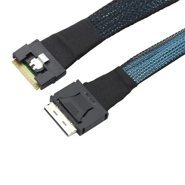 Alt view image 3 of 7 - PCIe Gen4 SlimSAS 8654 8i to Oculink 8611 8i Internal Server Cable, 32AWG Copper Harness, 24Gbps High-Speed Data Transfer (1m/39.37in)