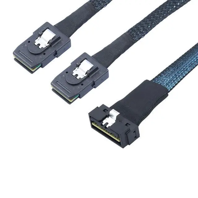 Alt view image 5 of 6 - PCIe Slimline LP Low Profile SFF-8654 8i to 2X SFF-8087 Internal Server Cable 30AWG 12Gbps High Speed Breakout Harness (0.8M/31.49in)