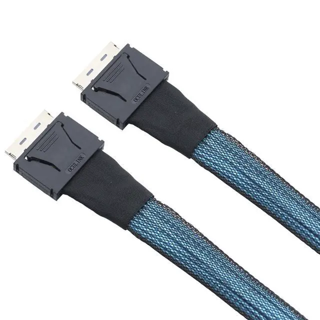 Alt view image 5 of 6 - PCIe OCuLink SFF-8611 8i to SFF-8611 8i High Speed Server Data Cable 32AWG 24Gbps Internal Transmission Harness (1m/39.37in)