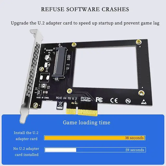 Alt view image 3 of 7 - U.2 to PCIe Adapter Card PCIe 3.0 x4 Expansion Card with SFF-8639 U.2 NVMe SSD Support, Compatible with Windows/Linux/Mac OS, Stable No Power Supply Needed (SFF8639)
