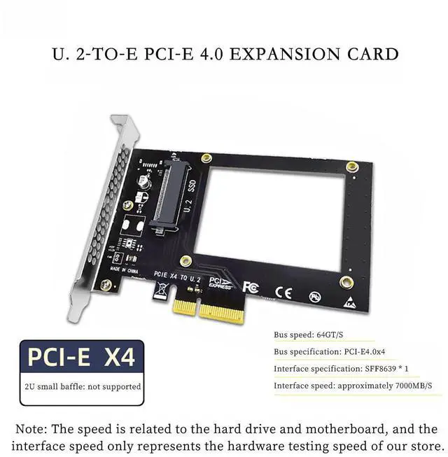 Alt view image 4 of 7 - U.2 to PCIe Adapter Card PCIe 3.0 x4 Expansion Card with SFF-8639 U.2 NVMe SSD Support, Compatible with Windows/Linux/Mac OS, Stable No Power Supply Needed (SFF8639)