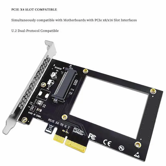 Alt view image 7 of 7 - U.2 to PCIe Adapter Card PCIe 3.0 x4 Expansion Card with SFF-8639 U.2 NVMe SSD Support, Compatible with Windows/Linux/Mac OS, Stable No Power Supply Needed (SFF8639)
