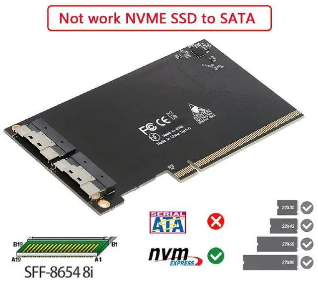 Alt view image 4 of 7 - 74Pin External Dual Slimline SFF-8654 8X to PCIE4.0 PCIE 16X Express 3.0 Raid Card VROC Raid0 Hyper Adapter