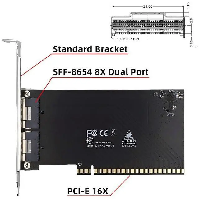 Alt view image 5 of 7 - 74Pin External Dual Slimline SFF-8654 8X to PCIE4.0 PCIE 16X Express 3.0 Raid Card VROC Raid0 Hyper Adapter