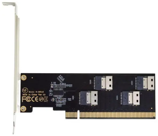 Main image of Slimline Four SFF-8654 4X 4 NVME to PCIE Express 3.0 4.0 Raid Card VROC Raid0 Hyper Adapter