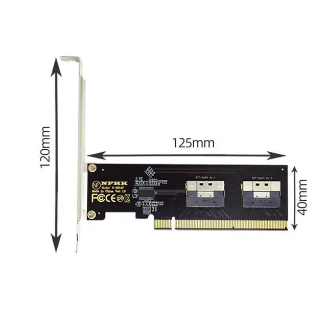 Alt view image 6 of 7 - Slimline Dual SFF-8654 8X 4 NVME to PCIE Express 3.0 4.0 Raid Card VROC Raid0 Hyper Adapter