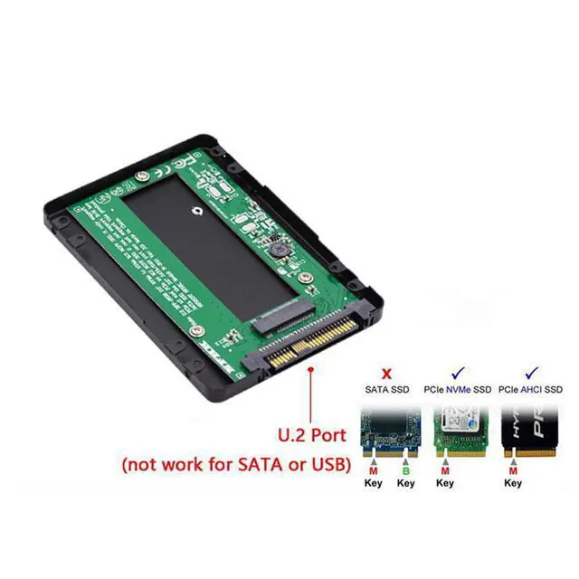 Alt view image 3 of 7 - SFF-8639 NVME U.2 to NGFF M.2 M-Key PCIe SSD Case Enclosure for Mainboard Replace SSD 750 p3600 p3700