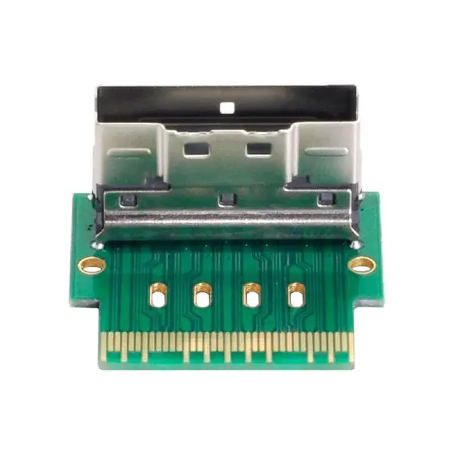Alt view image 7 of 7 - PCI-E Slimline SAS 4.0 SFF-8654 8i 74pin to SFF-8654 74pin Male to Female Extender Adapter Angled Test Tools