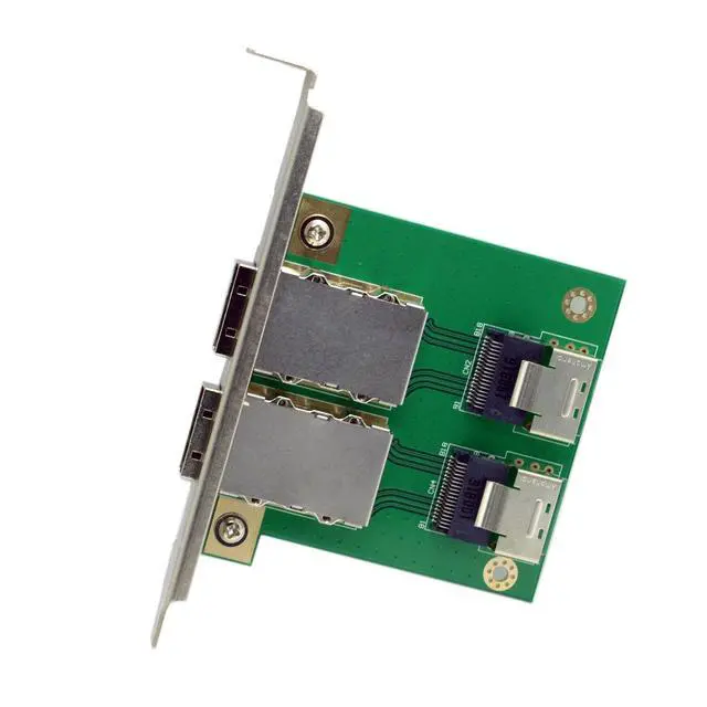 Alt view image 4 of 6 - Dual Ports Mini SAS SFF-8088 to SAS 36Pin SFF-8087 PCBA Female Adapter with PCI Bracket