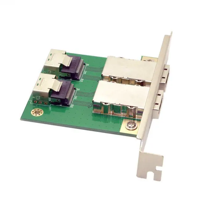 Alt view image 6 of 6 - Dual Ports Mini SAS SFF-8088 to SAS 36Pin SFF-8087 PCBA Female Adapter with PCI Bracket