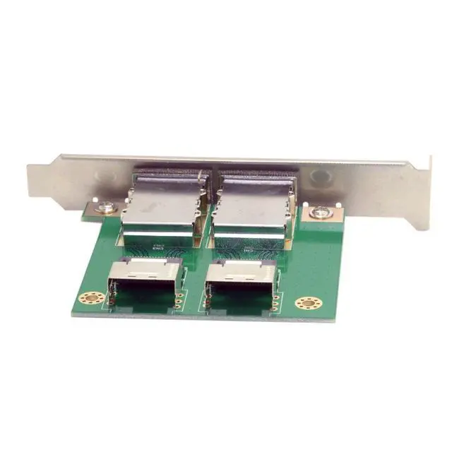 Alt view image 5 of 6 - Dual Ports Mini SAS SFF-8088 to SAS 36Pin SFF-8087 PCBA Female Adapter with PCI Bracket
