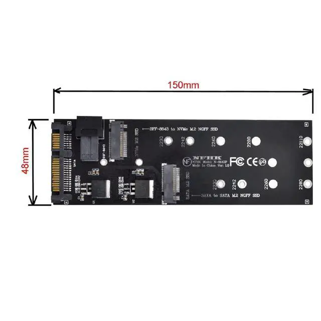 Alt view image 7 of 7 - SFF-8643 to U2 Kit NGFF M-Key to HD Mini SAS NVME PCIe SSD SATA Adapter for Motherboard
