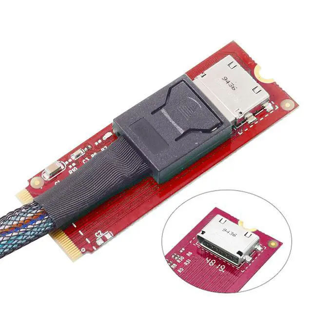 Alt view image 7 of 7 - PCI-E 3.0 M.2 M-Key to Oculink SFF-8612 SFF-8611 Host Adapter for PCIe Nvme SSD 2260