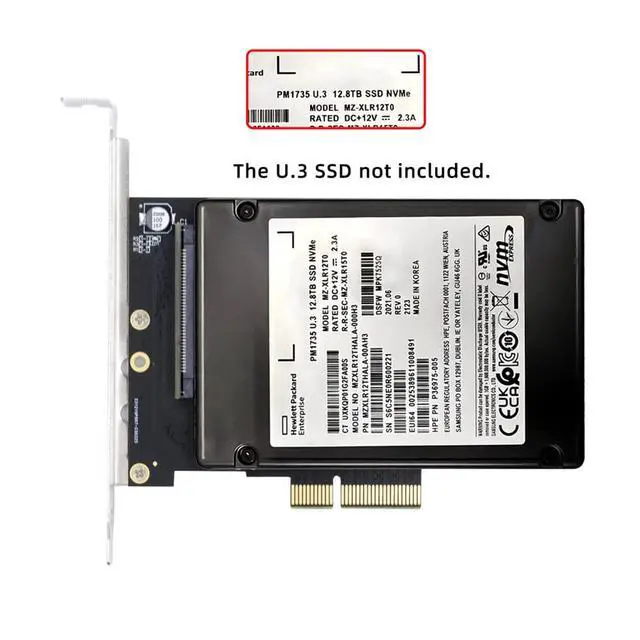 Alt view image 5 of 7 - Nvme PCI-E 4.0 X4 Lane to SFF-8639 U.3 U3 Kit Host Adapter for Motherboard PM1735 NVMe PCIe SSD