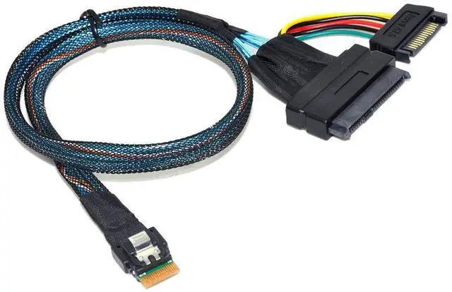 Main image of U.2 U2 SFF-8639 to Slimline SFF-8654 4i NVME PCIe SSD Cable for Mainboard SSD 750 p3600 p3700 M.2 50CM