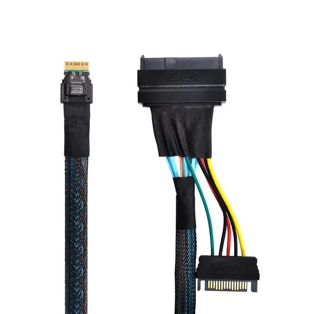 Alt view image 6 of 7 - U.2 U2 SFF-8639 to Slimline SFF-8654 4i NVME PCIe SSD Cable for Mainboard SSD 750 p3600 p3700 M.2 50CM