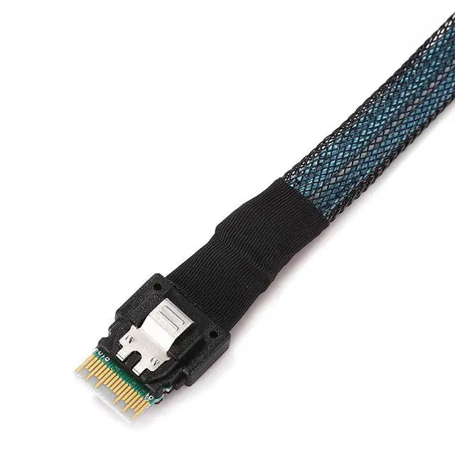 Alt view image 3 of 7 - U.2 U2 SFF-8639 to Slimline SFF-8654 4i NVME PCIe SSD Cable for Mainboard SSD 750 p3600 p3700 M.2 50CM