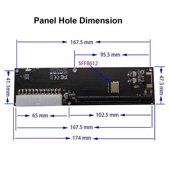 Alt view image 2 of 7 - PCI-E 3.0 M.2 M-Key to Oculink SFF-8611 SFF-8612 Host Adapter for GPD Win Max2 External Graphics Card & SSD