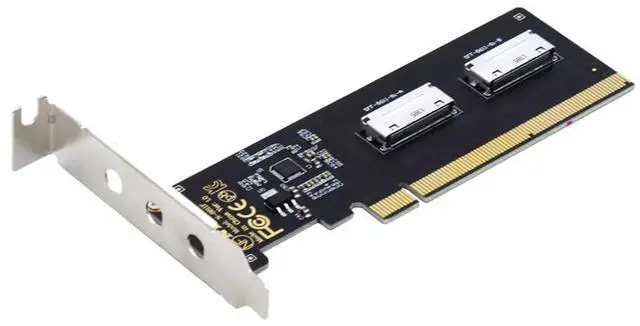 Main image of PCIE PCI-Express 16x to Dual Oculink SFF-8612 SFF-8611 8X VROC Adapter for Mainboard SSD Graphics Card