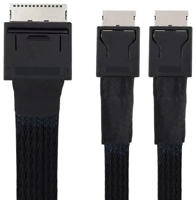 Main image of 50cm OCuLink PCIe PCI-Express SFF-8611 8X 8-Lane to Dual SFF-8611 Oculink 4X SSD Data Active Cable