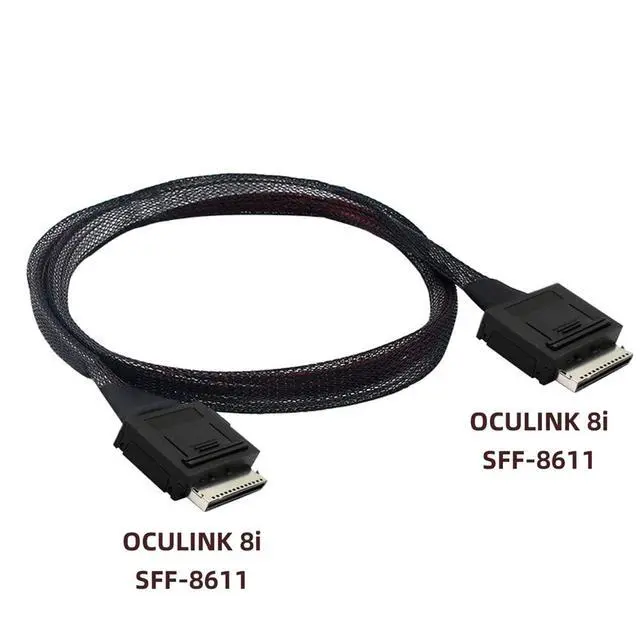 Alt view image 6 of 7 - 50cm OCuLink PCIe PCI-Express SFF-8611 8X 8-Lane to OCuLink SFF-8611 8X SSD Data Active Cable
