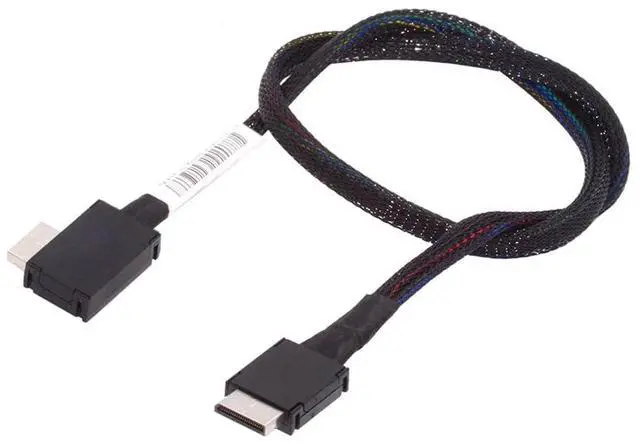 Main image of PCIe 4.0 OcuLink PCI-Express SFF-8611 4i to SFF-8611 Data Active 90 Degree Left Angled Cable for eGPU SSD 50cm