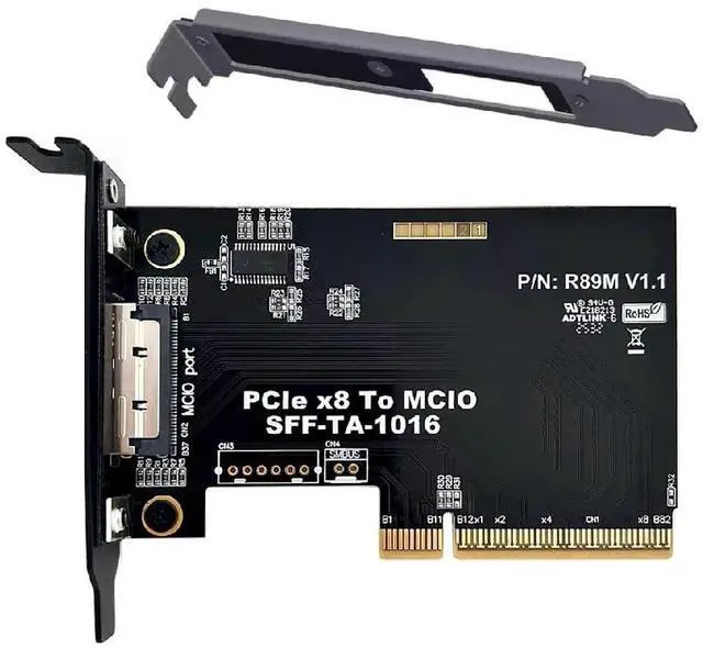 Main image of PCIe 5.0 x8 Host Adapter Card for MCIO 8i (SFF-TA-1016) Port | Add GPUs, NVMe SSDs & Support Intel VROC on Your Motherboard