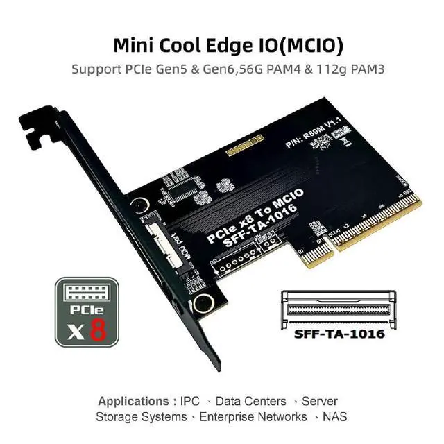 Alt view image 4 of 7 - PCIe 5.0 x8 Host Adapter Card for MCIO 8i (SFF-TA-1016) Port | Add GPUs, NVMe SSDs & Support Intel VROC on Your Motherboard