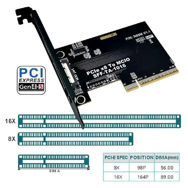 Alt view image 6 of 7 - PCIe 5.0 x8 Host Adapter Card for MCIO 8i (SFF-TA-1016) Port | Add GPUs, NVMe SSDs & Support Intel VROC on Your Motherboard