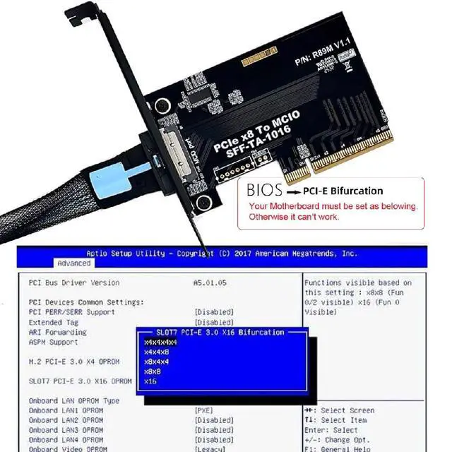 Alt view image 7 of 7 - PCIe 5.0 x8 Host Adapter Card for MCIO 8i (SFF-TA-1016) Port | Add GPUs, NVMe SSDs & Support Intel VROC on Your Motherboard