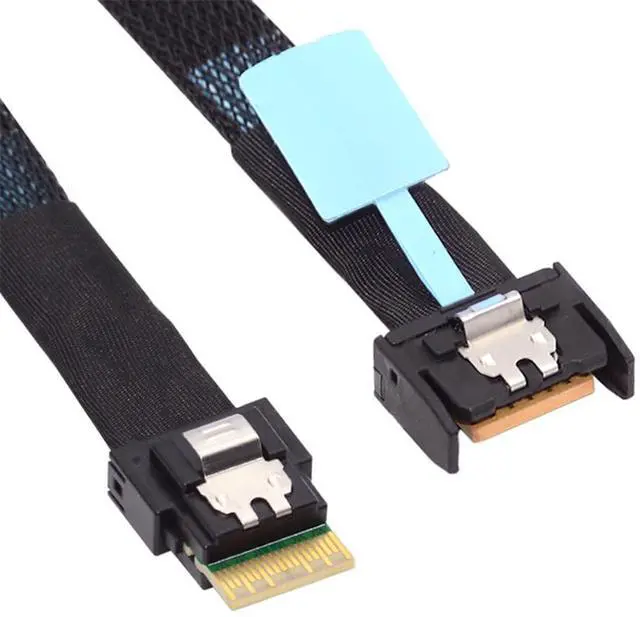 Main image of Mini Cool Edge IO MCIO PCI-E 4i 38Pin PCI-E 5.0 Male to SFF-8654 Slimline 4X Extender Cable 50cm