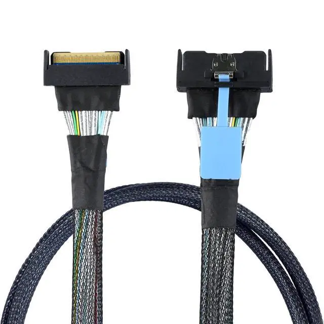 Alt view image 7 of 7 - Mini Cool Edge IO MCIO STR PCI-E 5.0 SFF-8654 PCI-E Slimline SAS 8i 74Pin Male to 74Pin SFF-8654 SAS 4.0 Male SFF-8654 Extender Cable 50cm
