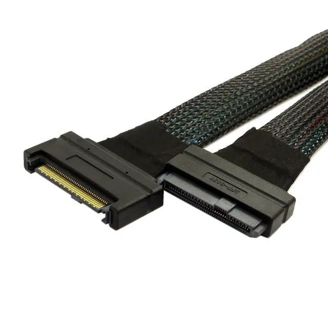 Alt view image 3 of 6 - U.2 U2 SFF-8639 NVME PCIe SSD Cable Male to Female Extension 50cm 68pin