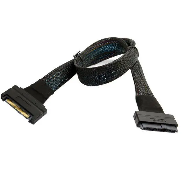 Alt view image 4 of 6 - U.2 U2 SFF-8639 NVME PCIe SSD Cable Male to Female Extension 50cm 68pin