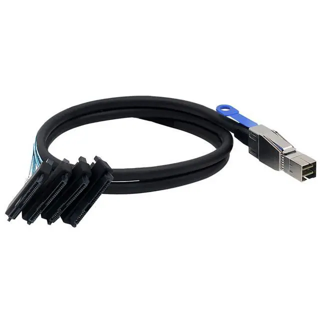 Alt view image 2 of 5 - Compatible with Mini SAS HD SFF-8644 to SFF-8482 29P 2-in-1 SATA Hard Drive Data Cable, 28AWG Copper, 12G High-Speed Harness (2M/78.74in)