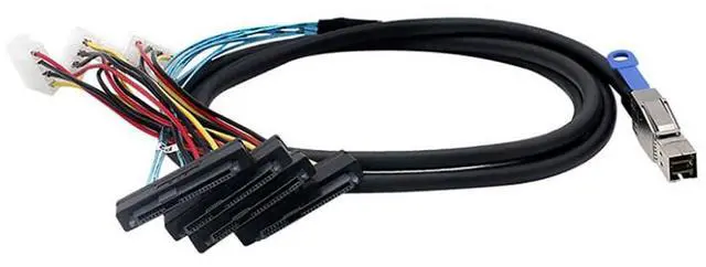 Main image of Mini SAS HD SFF 8644 to 4* SAS 8482 29P Server Cable with Power 6Gbps High Speed 28AWG Copper Wire Data Transfer Cord (0.5M)