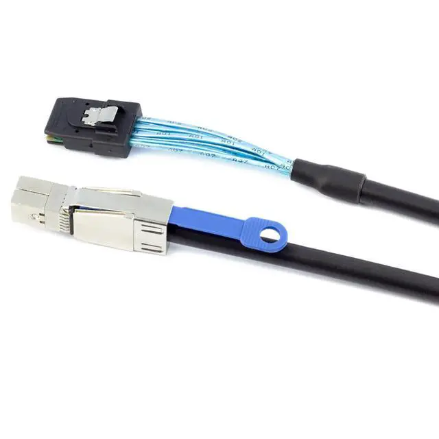 Alt view image 3 of 5 - Mini SAS HD SFF-8644 with IC to SFF-8087 Server Stacking Cable 12Gbps High Speed 28AWG 10 Ohm Data Cable, Black (0.5M)