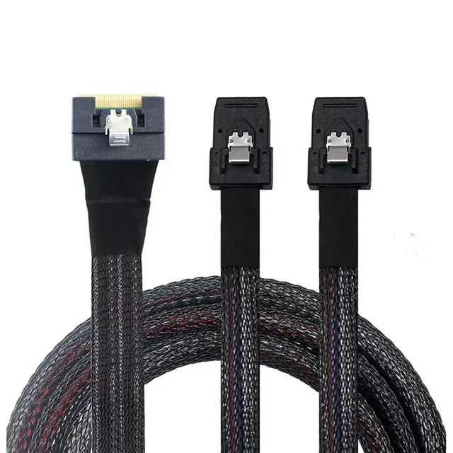 Alt view image 5 of 6 - SlimSAS SFF-8654 8i 4.0 to Dual SAS 8087 Cable 32AWG 24G High-Speed Server Internal Cable with Anti-Misdirection Design (1M)