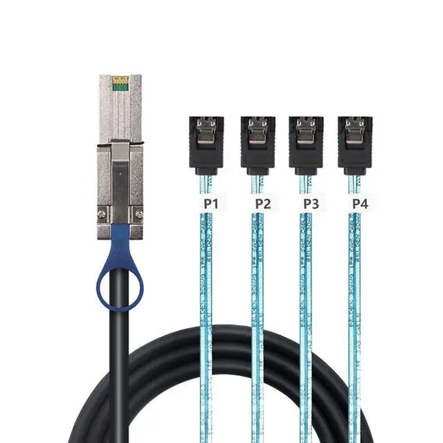 Alt view image 3 of 5 - Mini SAS HD SFF-8088 26P to 4X SATA 7P Female Cable 6Gbps High Speed Server Hard Drive Connection Cable, 28AWG, 10 Ohm (0.5M)