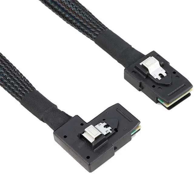 Main image of Mini SAS 8087 Straight to SAS SFF-8087 Left-Angle Cable 12G High-Speed Internal Server Interconnect (0.5M)