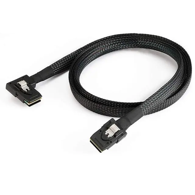 Alt view image 4 of 5 - Mini SAS 8087 Straight to SAS SFF-8087 Left-Angle Cable 12G High-Speed Internal Server Interconnect (0.5M)