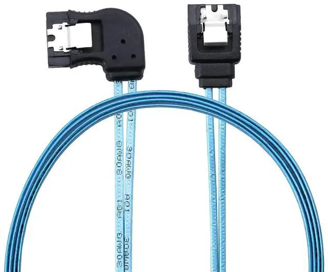 Main image of SATA 7P Female Left-Angle to 180-Degree SATA Female 12G SAS Cable, 30AWG Copper High-Speed Harness (1m/39.37in)