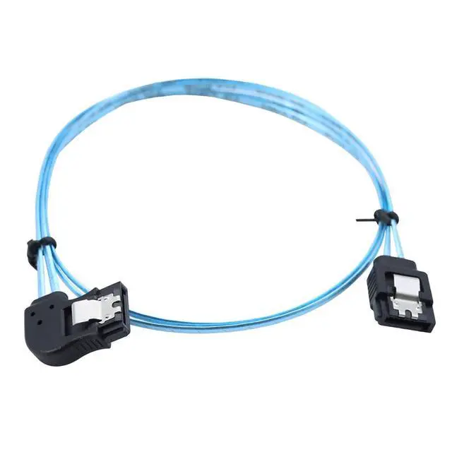 Alt view image 2 of 6 - SATA 7P Female Left-Angle to 180-Degree SATA Female 12G SAS Cable, 30AWG Copper High-Speed Harness (1m/39.37in)