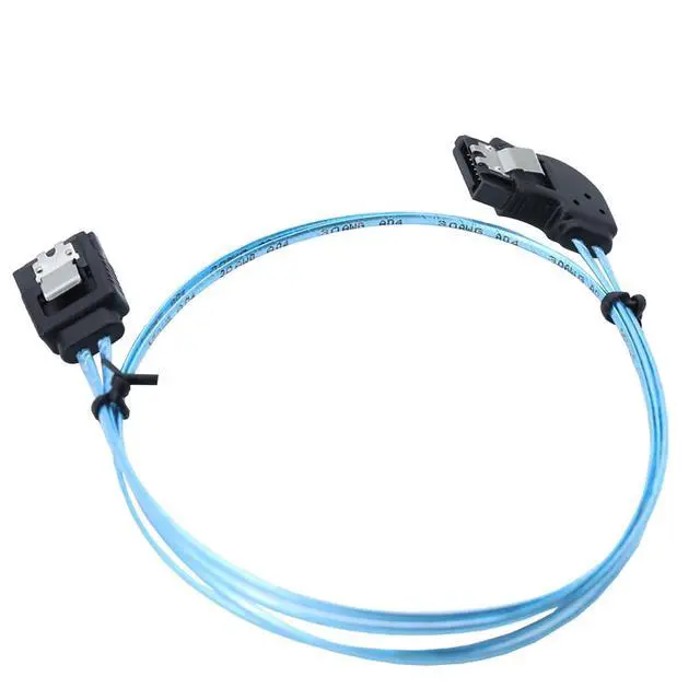 Alt view image 3 of 6 - SATA 7P Female Left-Angle to 180-Degree SATA Female 12G SAS Cable, 30AWG Copper High-Speed Harness (1m/39.37in)