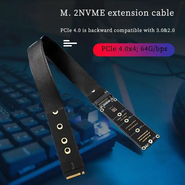 Alt view image 2 of 7 - PH417 M.2 M-Key NVME Extension Cable PCle4.0 x4 High Speed 64G/BPS Support NVME and SATA Protocol for M.2 SSD 2230 2242 2260 2280 (PH417B 30CM)